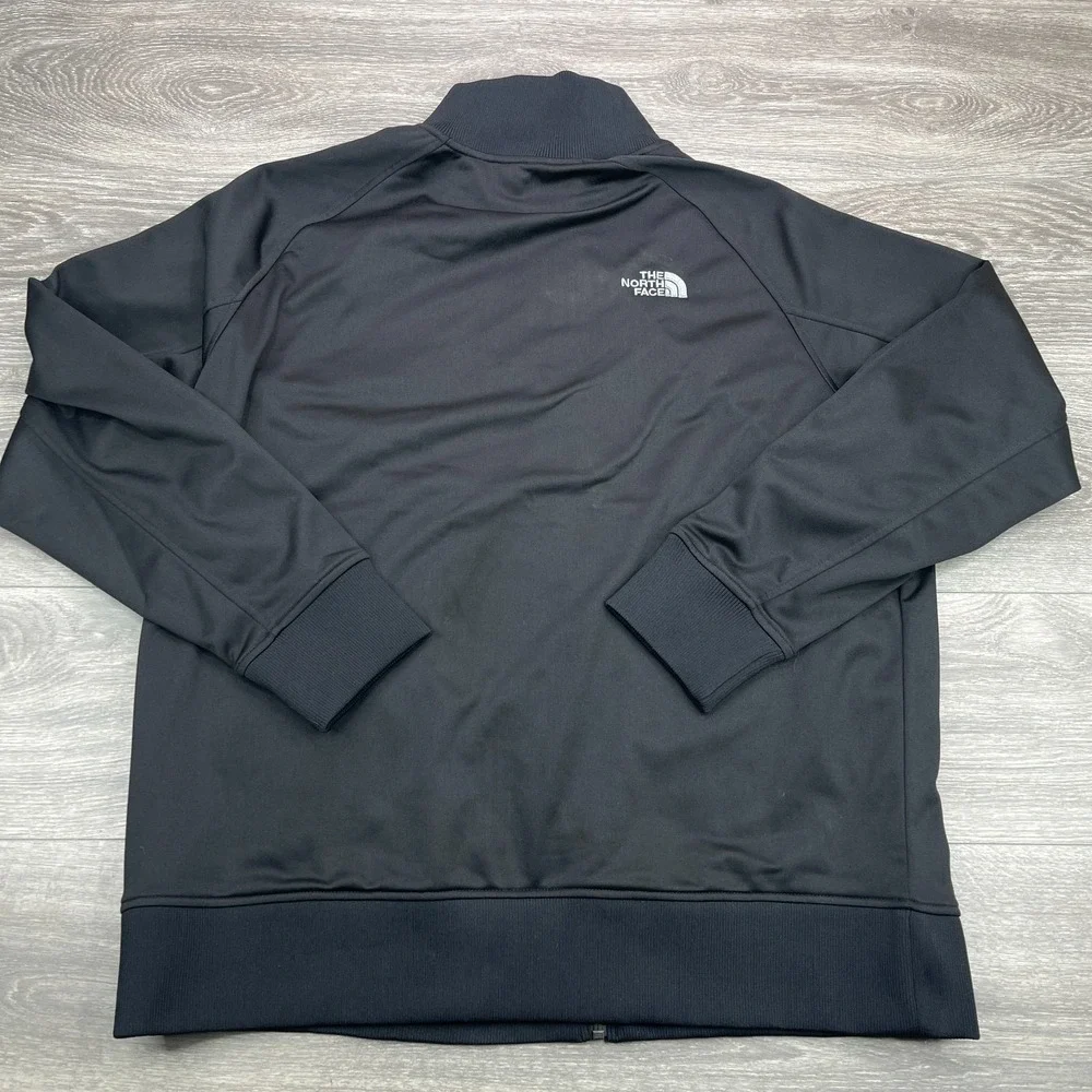 North Face Jacket Mens XL Black Tech Full Zip Fleece Cadet Collar Zip Pockets